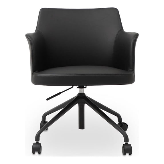 Moe's Home Collection Morris Office Chair PVC Black Metal