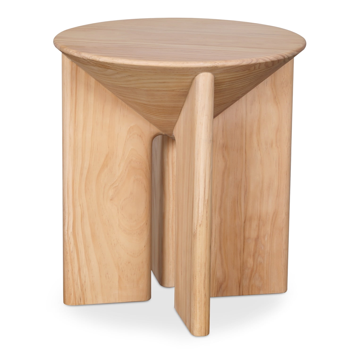 Natural Pine Round Accent Side Table