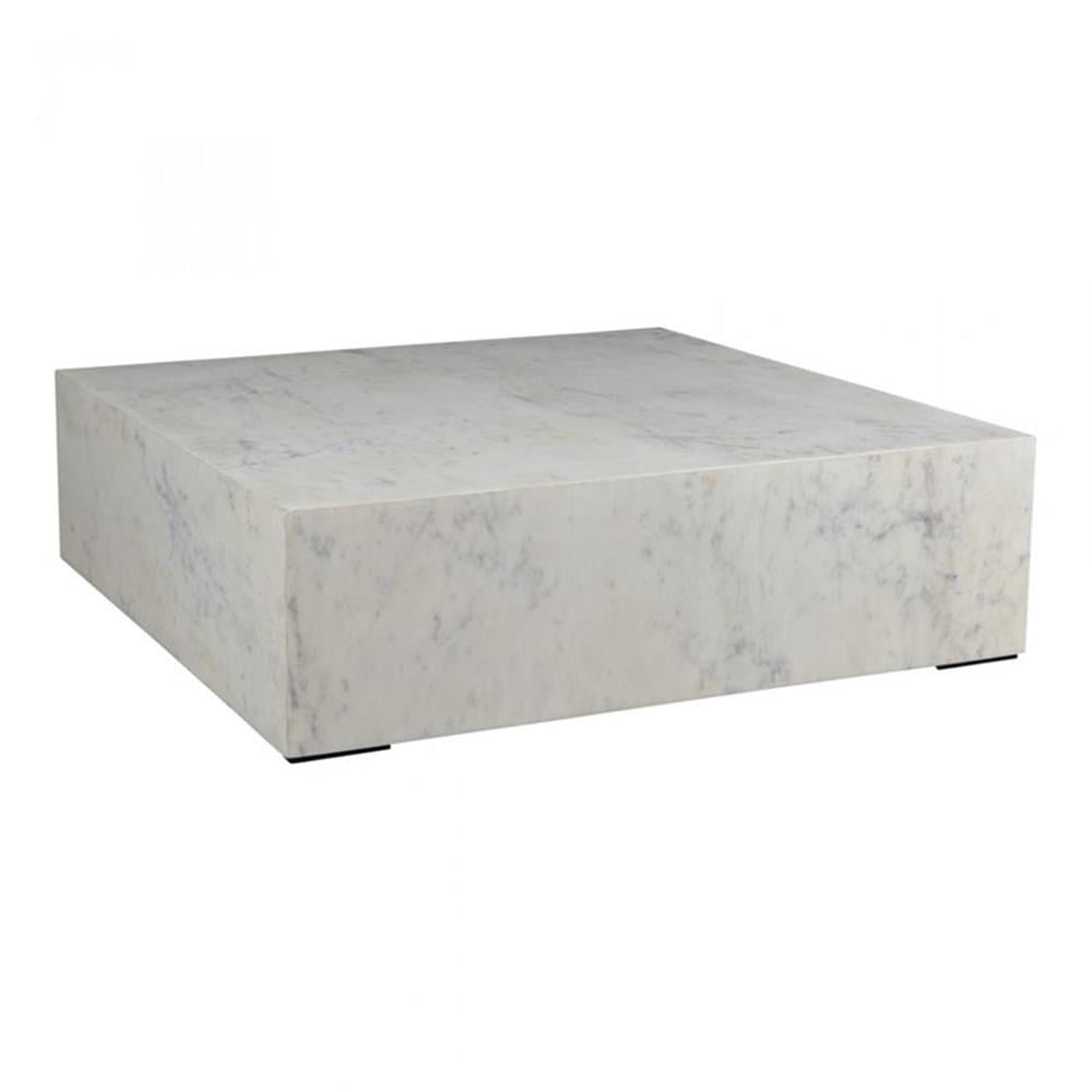 Villa 40" White Marble Square Coffee Table