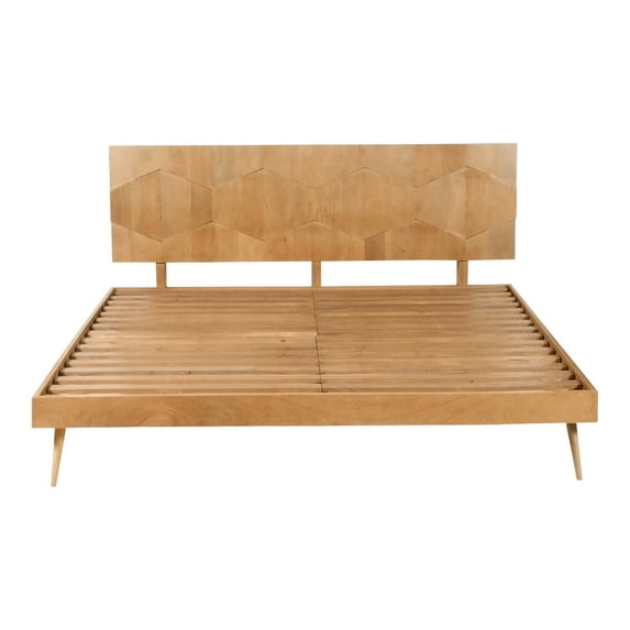 O2 Brown Queen Bed Light Golden