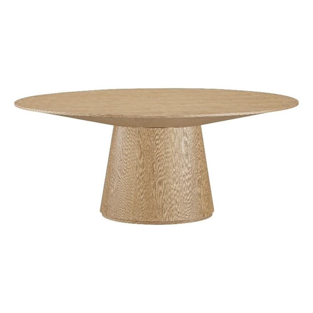 Natural Oak Round Dining Table with Flared Base