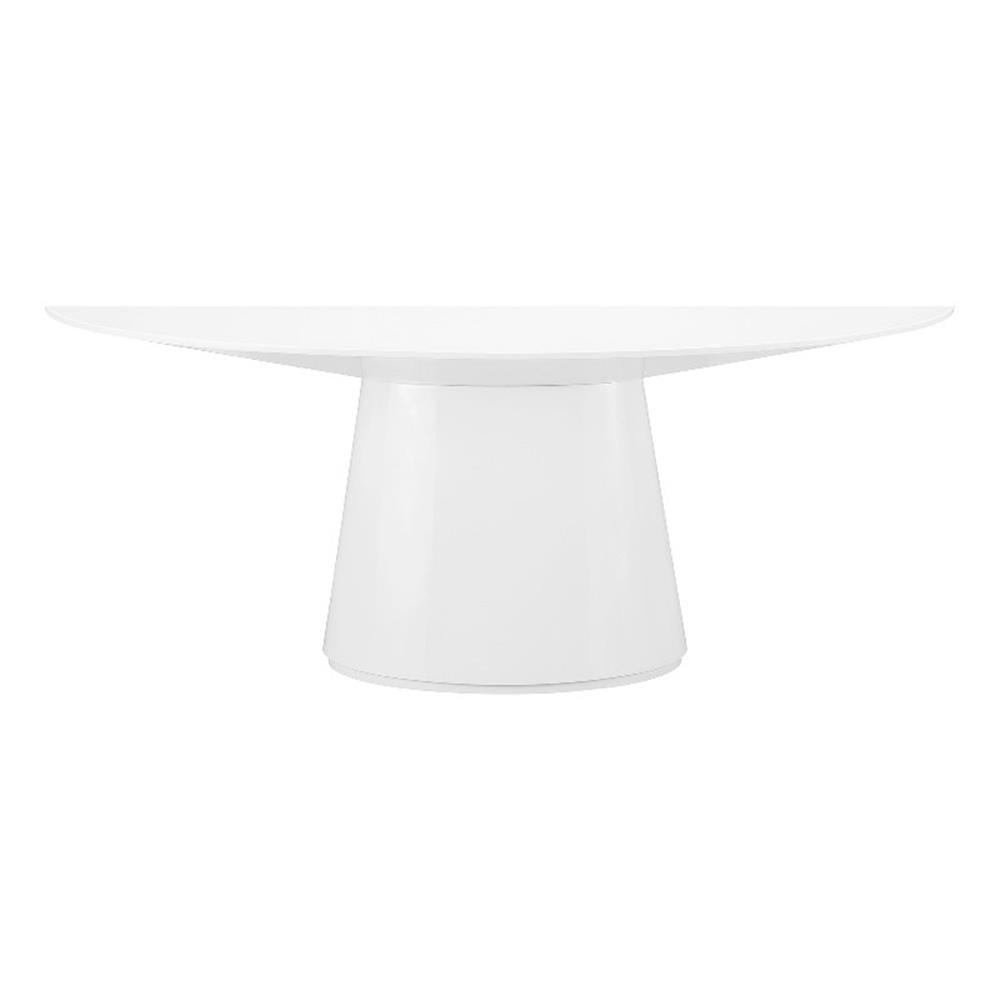 Otago High-Gloss White Round MDF Dining Table