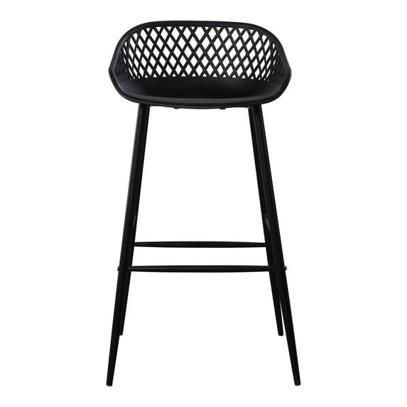Moe's Home Collection Piazza Outdoor Barstool Black-Set Of Two