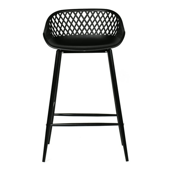Moe's Home Collection Piazza Outdoor Counter Stool Black-Set Of Two