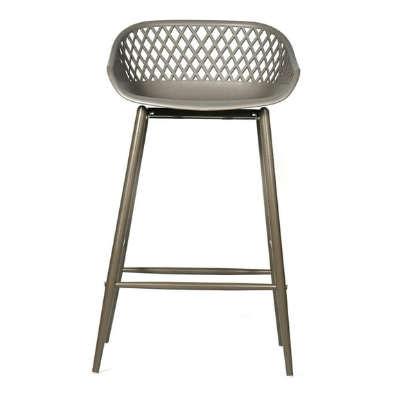 Moe's Home Collection Piazza Outdoor Counter Stool Grey-Set Of Two