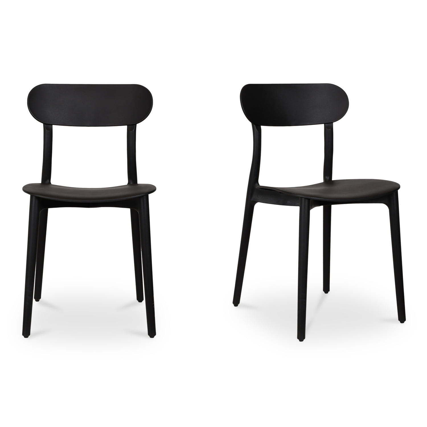 Kent Black Plastic Outdoor Dining Chairs, Set of 2
