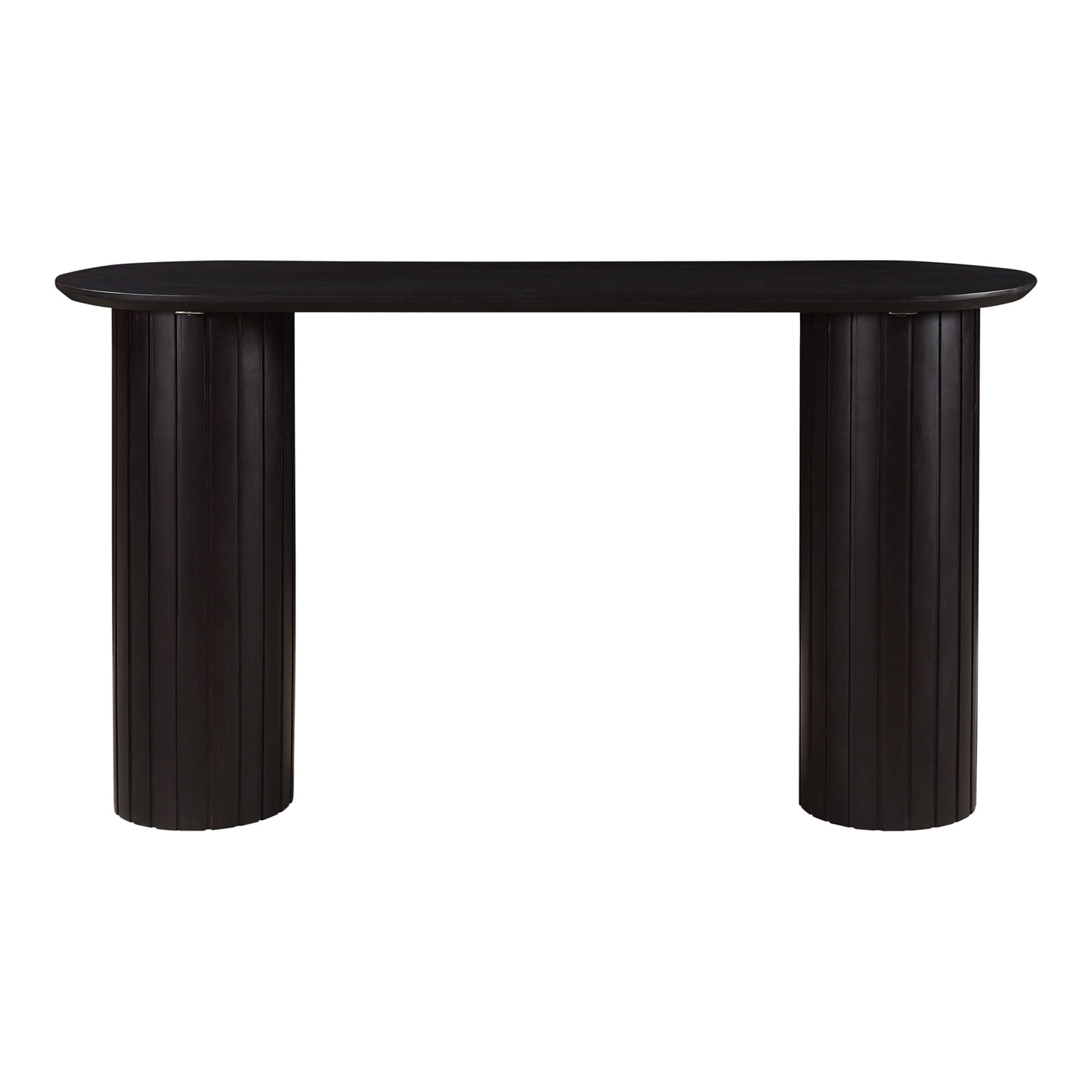 Daley 54'' Black Solid Oak Oval Console Table