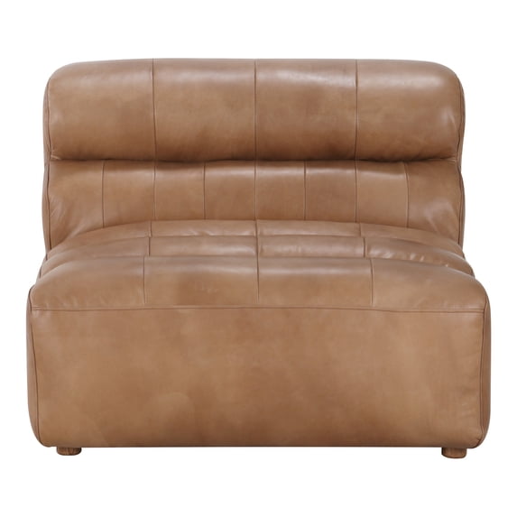 Moe's Home Collection Ramsay Contemporary Leather Slipper Chair in Brown