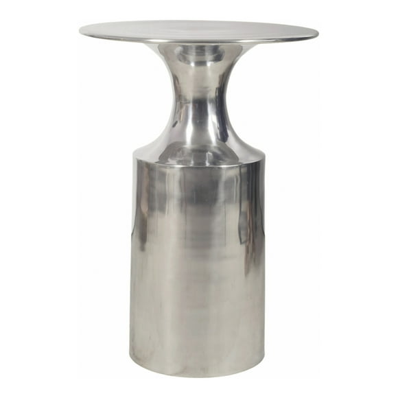 Moe's Home Collection Rassa 14.5" Round Aluminum Accent Table in Silver
