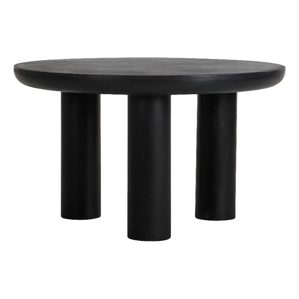 Rocca Black Round 51" Industrial Wood Dining Table
