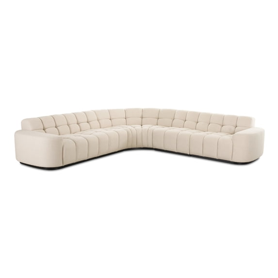 Moe's Home Collection Roman L-Shaped Sectional Oat Fabric Sectionals