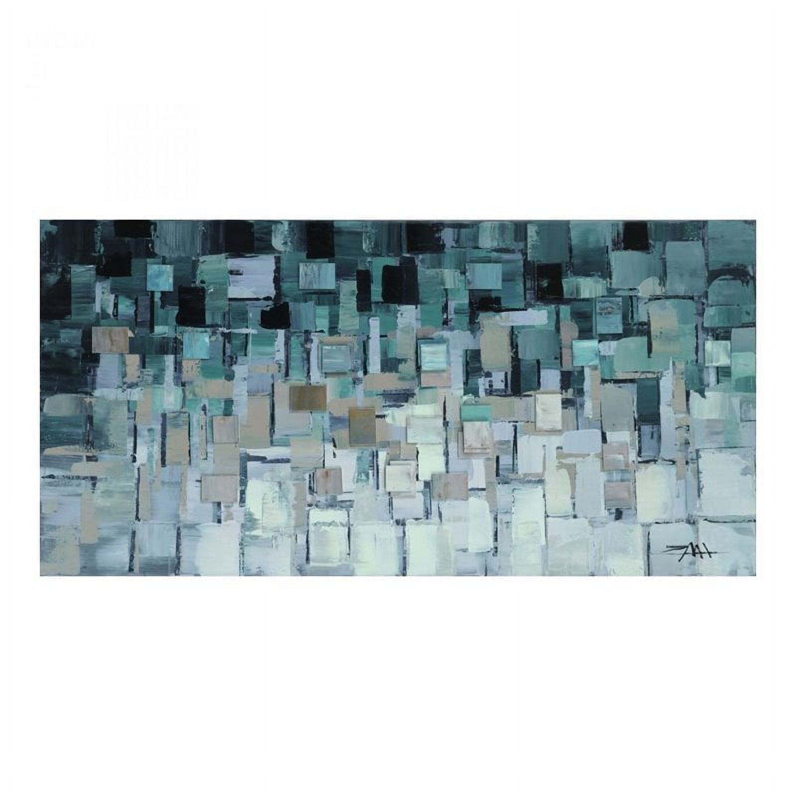 Gray and White Abstract Canvas Wall Art, 28" x 55"