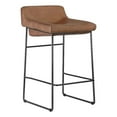 thumbnail image 1 of Moe's Home Collection Starlet Counter Stool Open Road Brown Leather-Set Of Two, 1 of 7