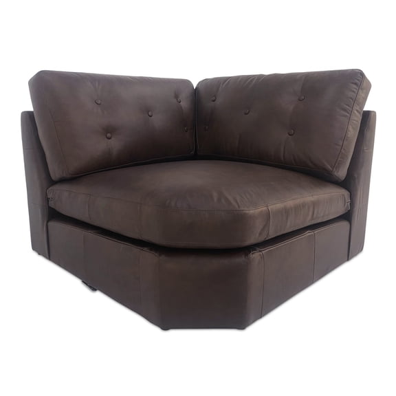 Moe's Home Collection Thurlow Corner Chair Espresso Brown Leather Leather