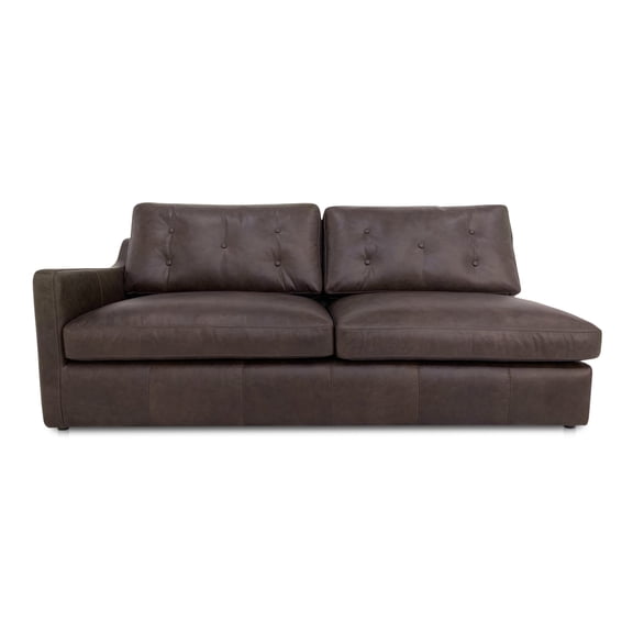 Moe's Home Collection Thurlow Left Arm Facing Sofa Espresso Brown Leather