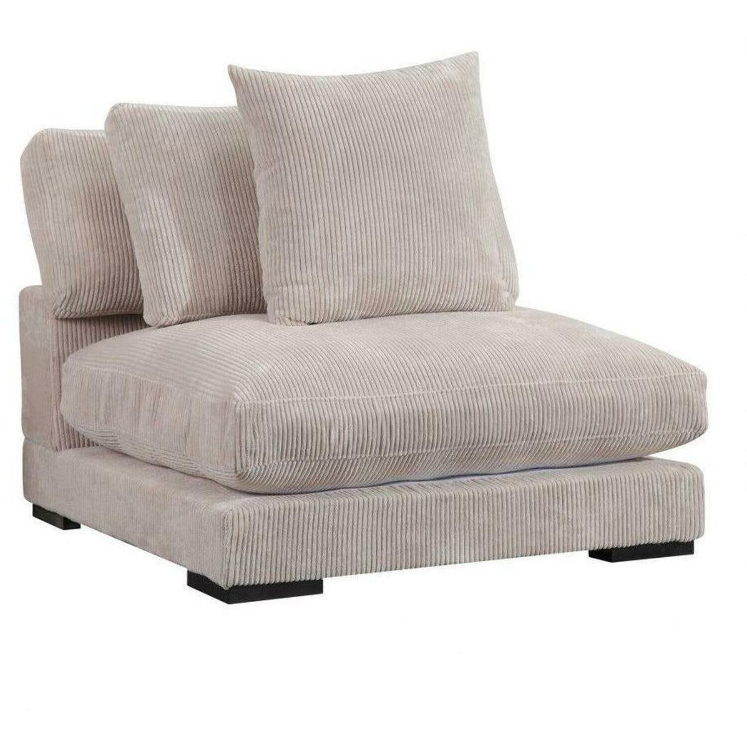 Tumble Contemporary Brown Corduroy Slipper Chair with Eucalyptus Frame