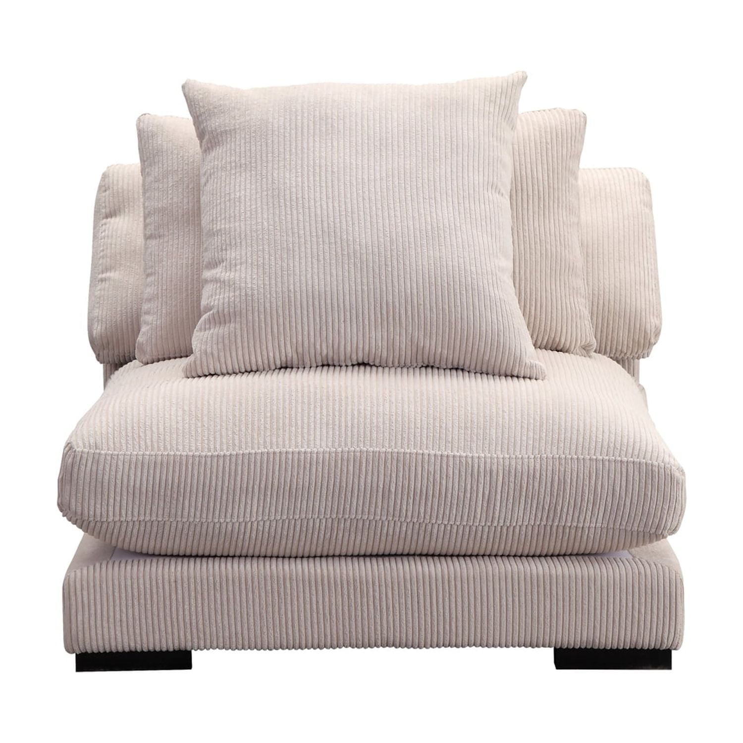 Tumble Contemporary Brown Corduroy Slipper Chair with Eucalyptus Frame