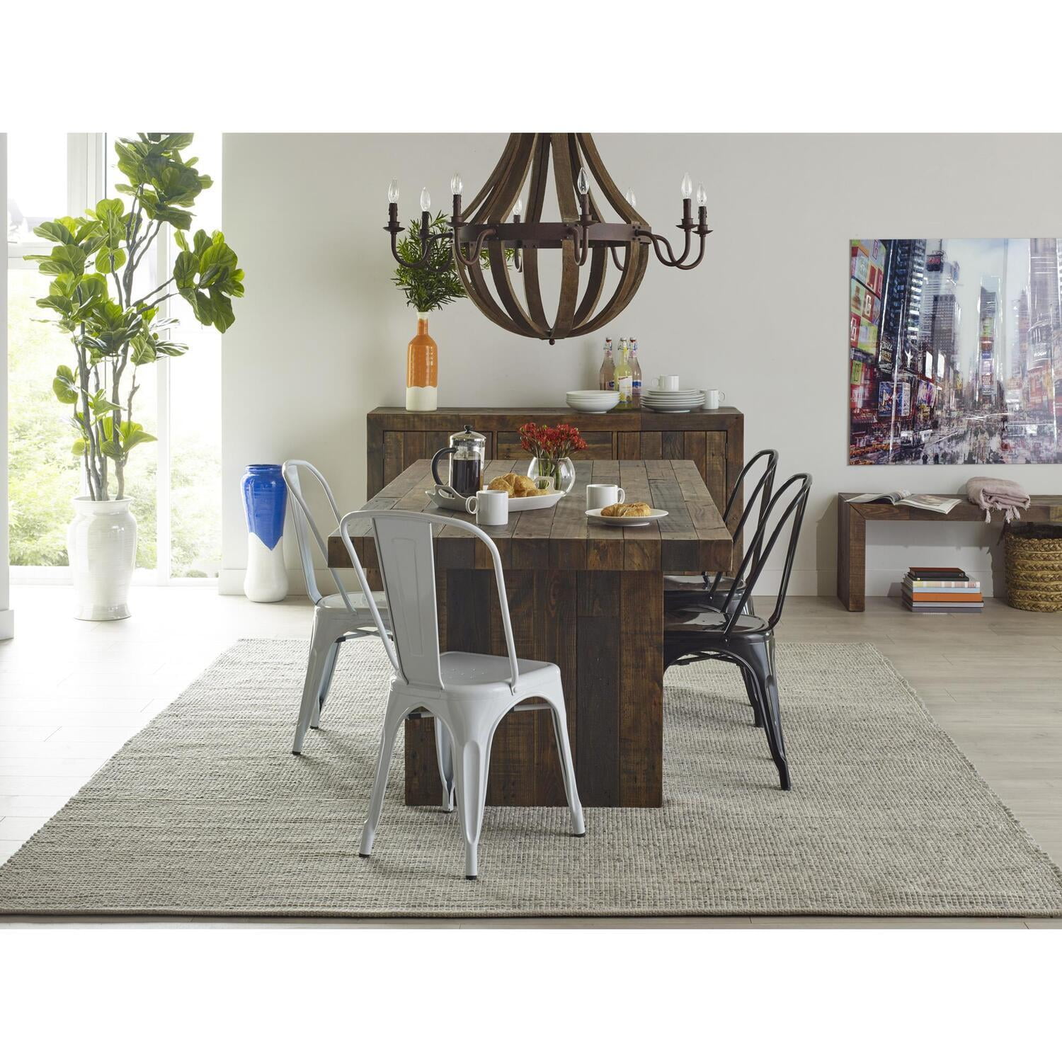 Large Light Brown Recycled Pine Wood Dining Bench