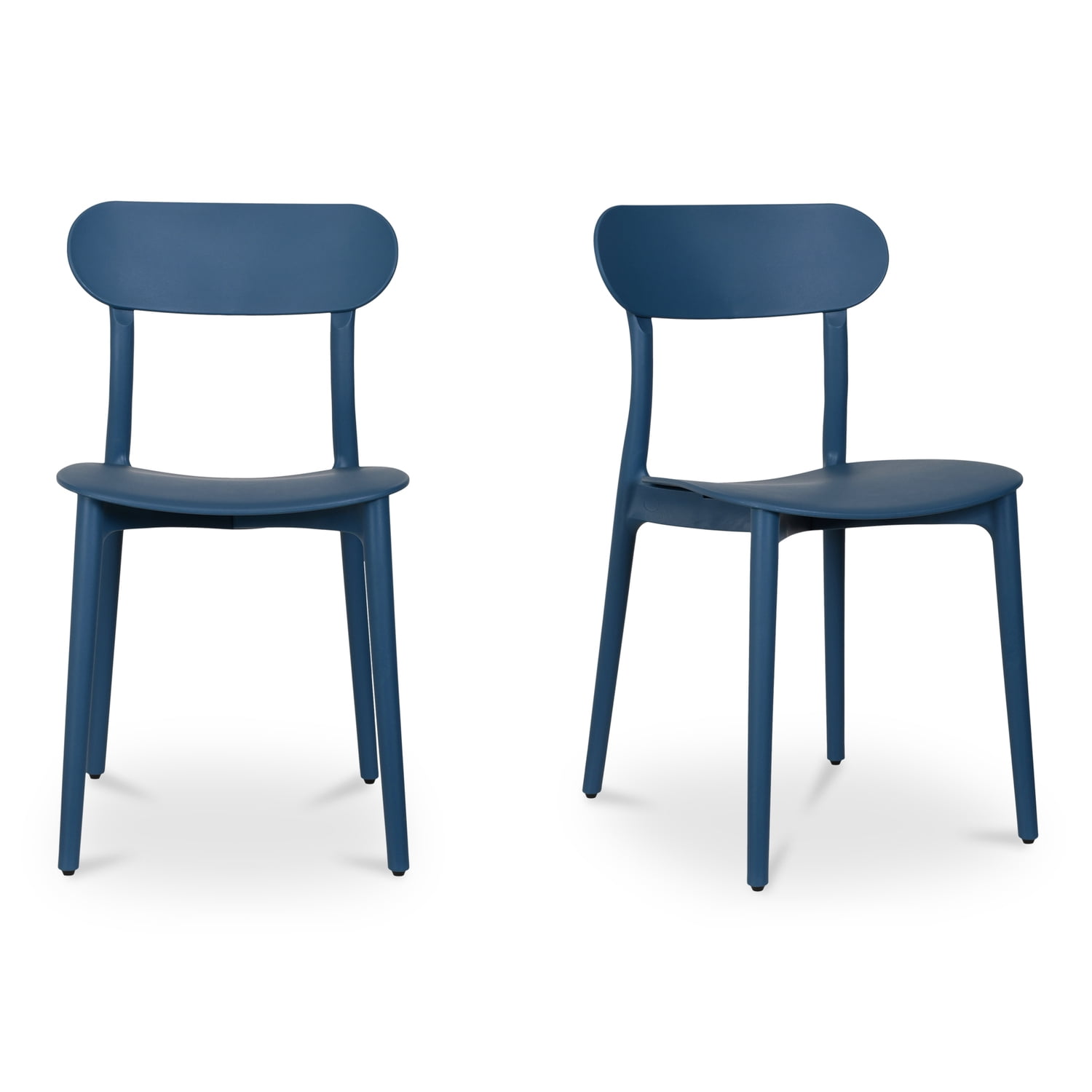 Navy Polypropylene Modern Outdoor Dining Chair Set