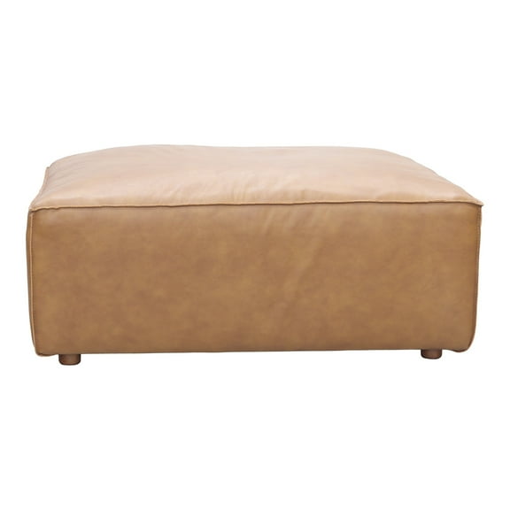 Moe's Home Collection Form Ottoman Sonoran Tan Leather Leather Ottomans