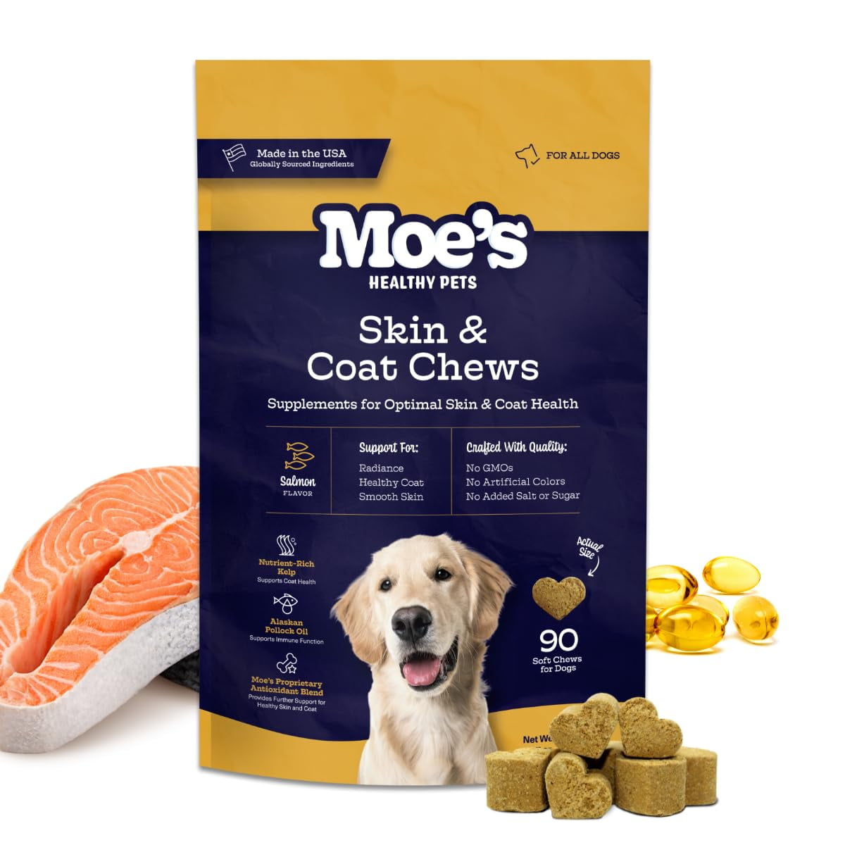 Moe’s Skin & Coat AIF4 Omega 3, 6, 9 and for Dogs Supports Dryness
