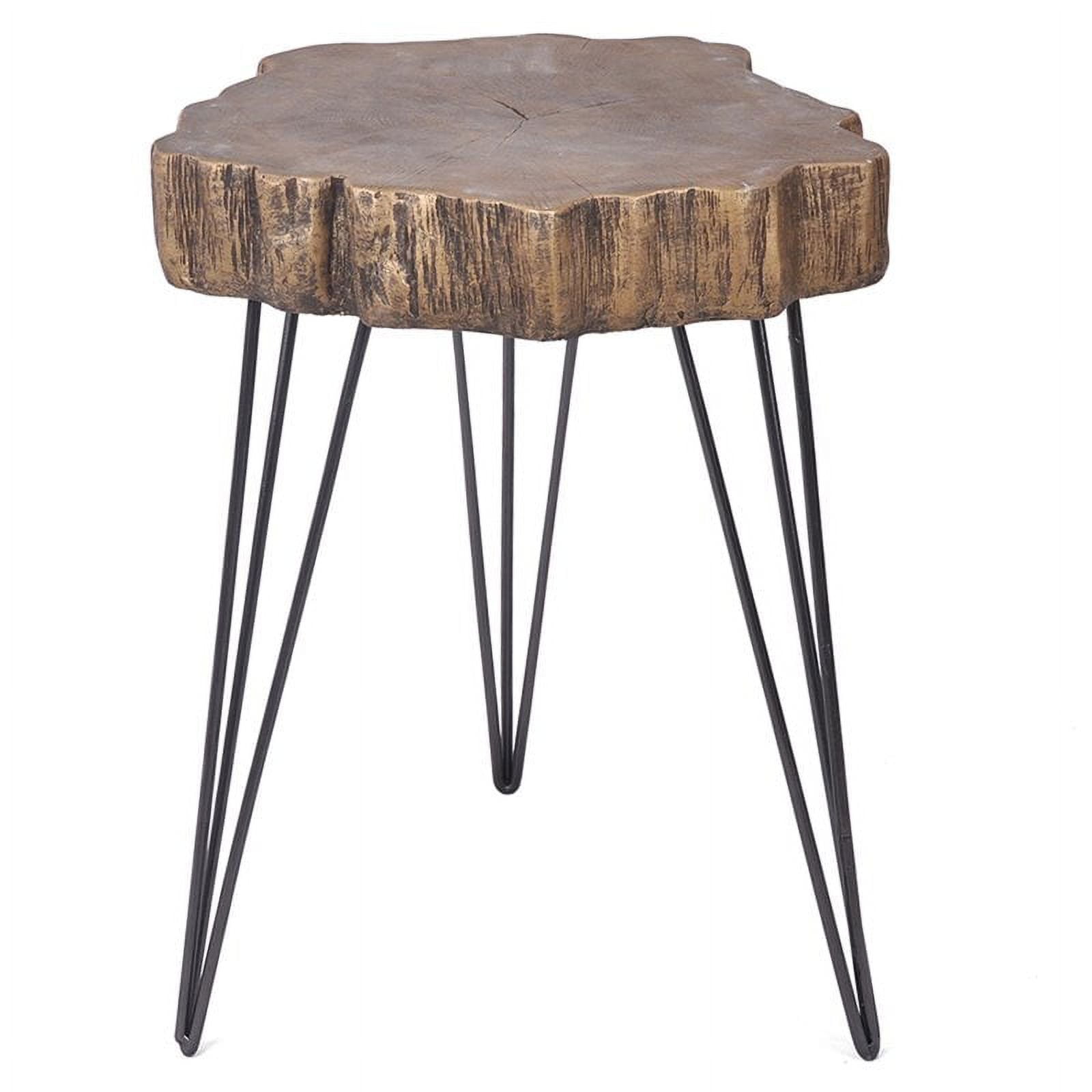 Moe's Wafer Iron Leg End Table in Gold