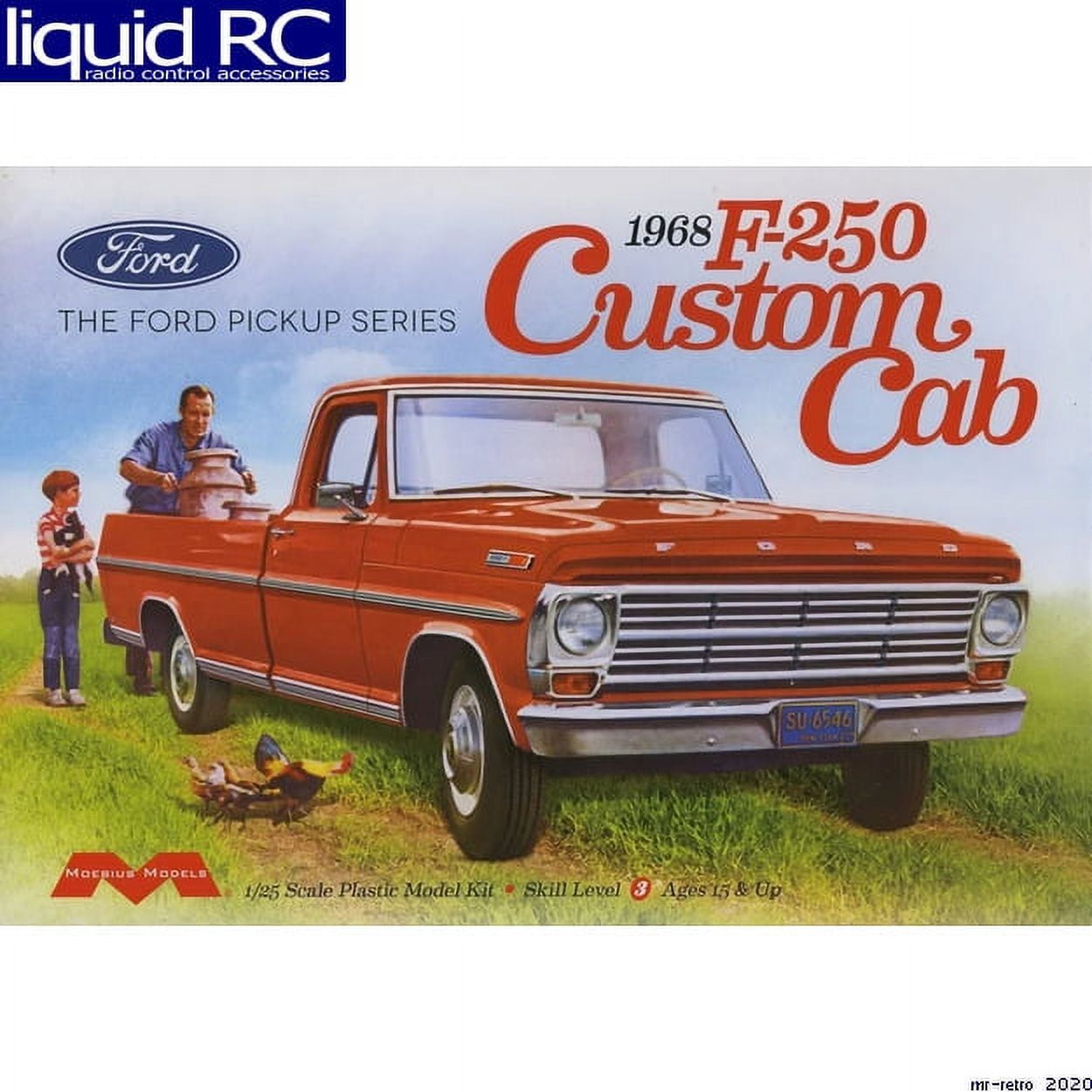 Moebius Models 2564 1:25 1968 F0RD F-250 Custom Cab Pickup Plastic Model  Kit 