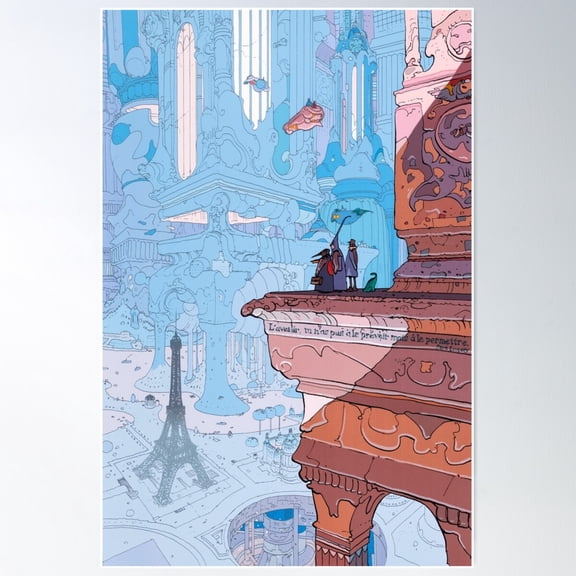 Moebius - Paris Poster Wall Art, Modern Wall Decor For Living Room Bedroom, 8x12 UNFRAMED