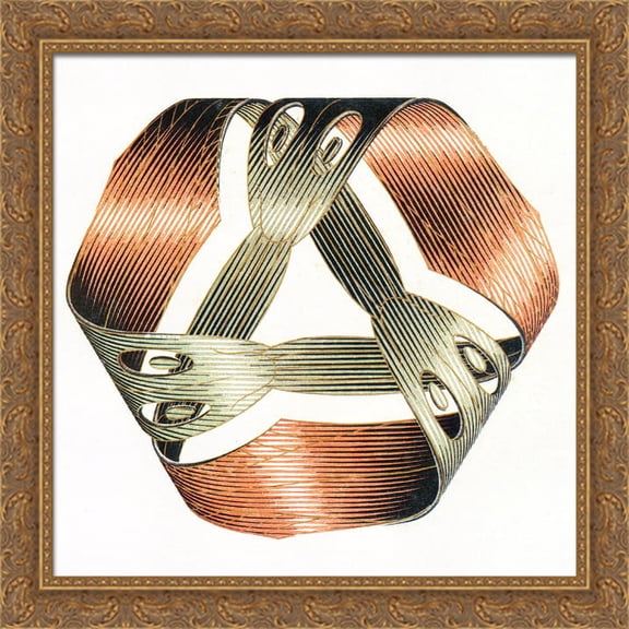 Moebius Strip I 28x28 Large Gold Ornate Wood Framed Canvas Art by M.C. Escher