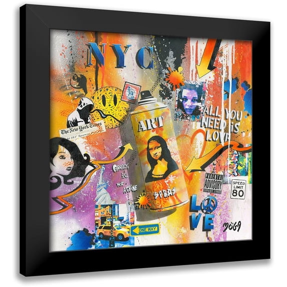 Moega 12x12 Black Modern Framed Museum Art Print Titled - ART SPRAY GRAFFITY