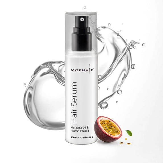 Moehair Anti-Frizz Serum 3.4 fl oz | Silk Drops for All Hair Types | Maracuja Oil | Sulfate-Free
