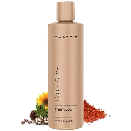 MOEHAIR Color Alive Shampoo ( 12 Fl Oz ) | Color Protecting Shampoo For Color Treated Hair With Protein Blend. Restores Moisture & Vibrancy To Damaged Hair. Sulfate And Paraben Free Color Last Shampoo