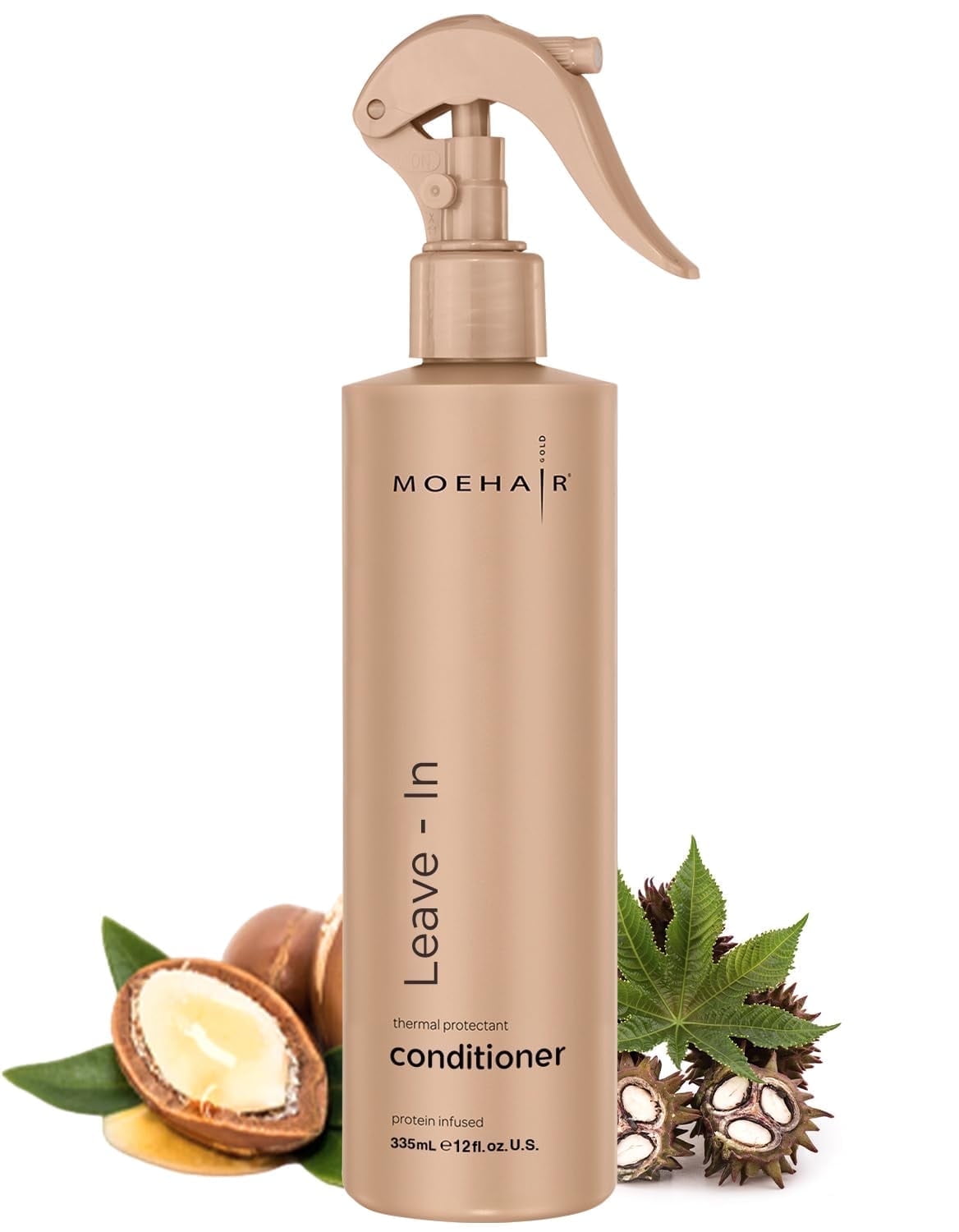 Moehair Leave-In Conditioner Spray 12 fl oz | All Hair Types | Argan Oil Conditioner | Sulfate-Free