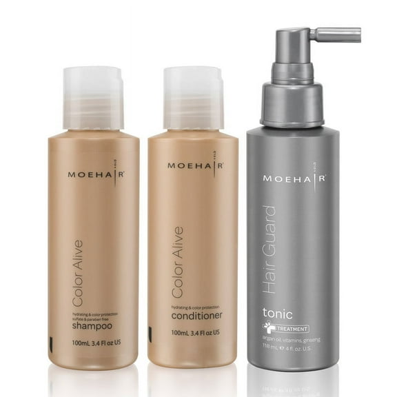 Moehair Pack for Colored Hair, Color alive shampoo 3.4 Fl Oz and conditioner 3.4 Fl Oz, Complete Haircare Solution for Colored Hair