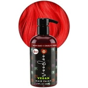 Moehair Voodoo Fire Engine Bright Red Hair Dye 8 fl oz | Vegan Semi-Permanent Color, All Hair Types