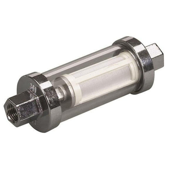 Moeller Manufacturing 033319-10 Universal Inline Glass View Fuel Filter - Clear 6in. H x 1.75in. W x 4.25in. L<BR>