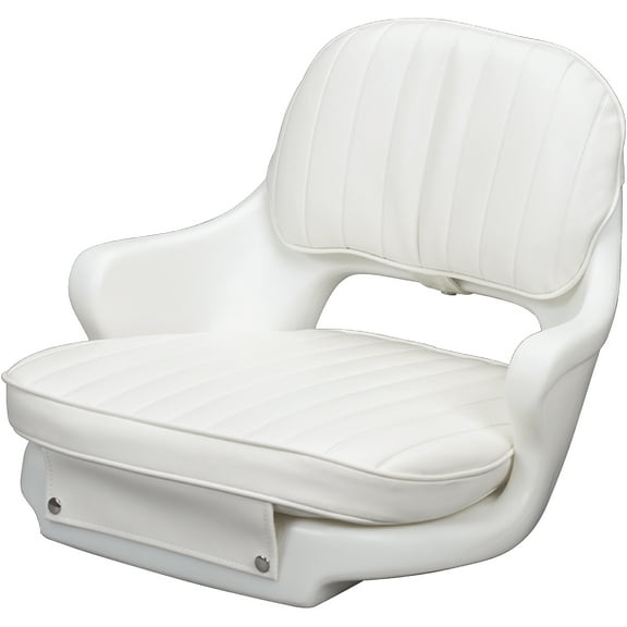 Moeller Standard Seat with Molded Arms, Cushion Set and Mounting Plate, White