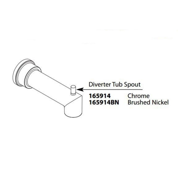Moen 165914 7 1/8" Wall Mounted Tub Spout From The Arris Collection (With Diverter) -