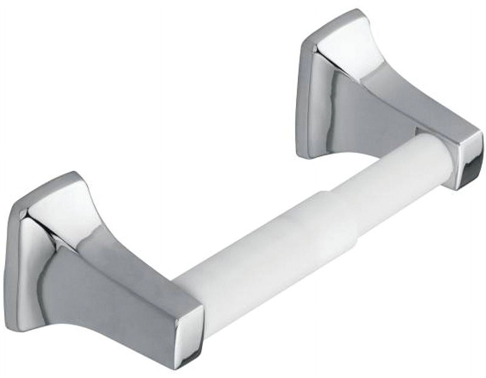 Chrome and White Modern Wall Mount Paper Holder