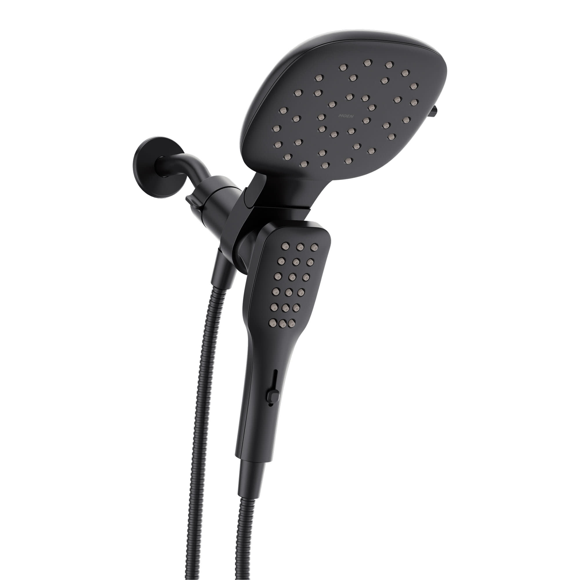 Matte Black Dual Head Rain Shower with Handheld