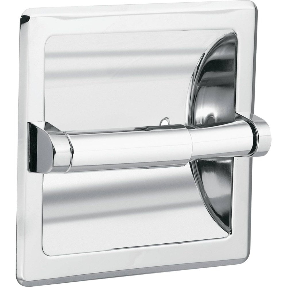 Chrome Commercial Recessed Toilet Paper Holder with Mounting Hardware