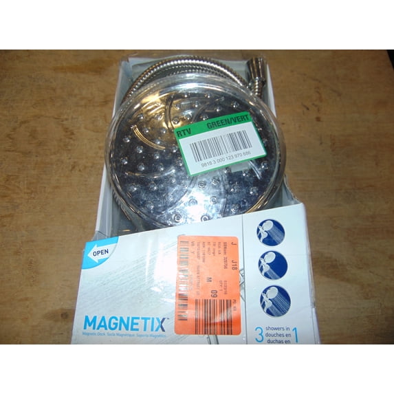 Moen 26008 Magnetix Handheld/Rain Shower Head 2-in-1 Combo Featuring Magnetic Holder Technology - Chrome