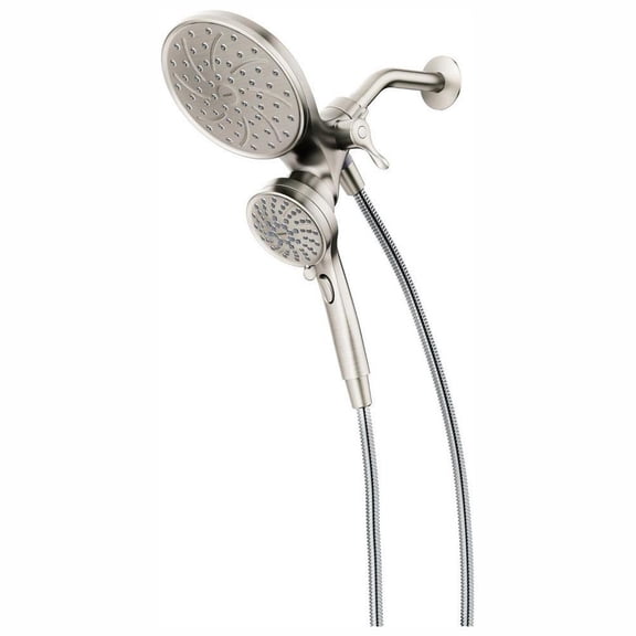 Attract With Magnetix 6-spray 6.75 In. Dual Shower Head And Adjustable Handheld In Spot Resist Brushed Nickel