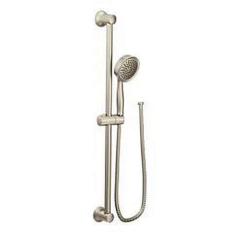 Brushed Nickel Adjustable Handheld Showerhead with Slide Bar