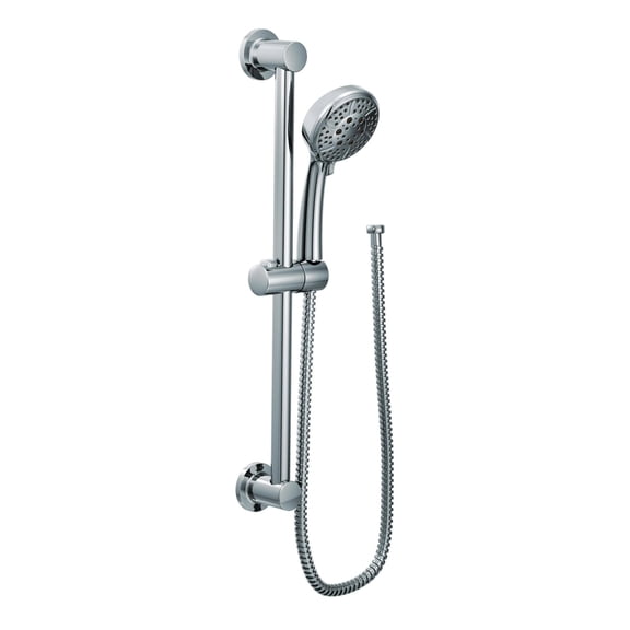 Moen Chrome Eco-Performance 4-Spray Pattern Handheld Showerhead with 69 Long Hose and 30-Inch Slide Bar