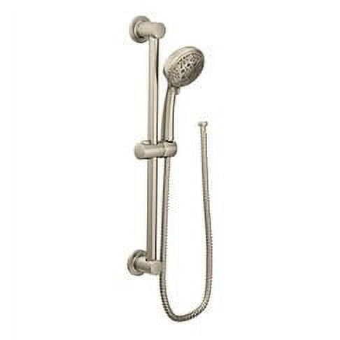 Brushed Nickel Handheld Showerhead with Adjustable Slide Bar