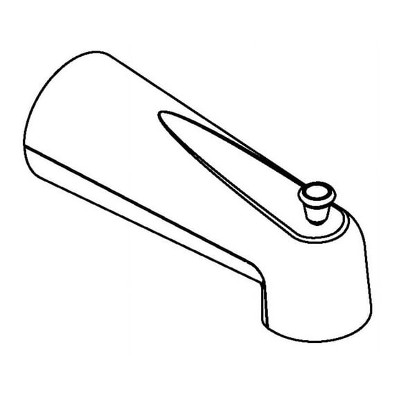 Moen 3853BN Eva Replacement 7-Inch Tub Diverter Spout 1/2-Inch Slip Fit Connection, Brushed Nickel