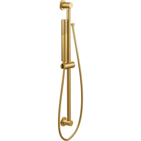 MOEN 3887EPBG Eco 1-Spray Patterns 1.1 in. Single Wall Mount Handheld Shower Head in Brushed Gold