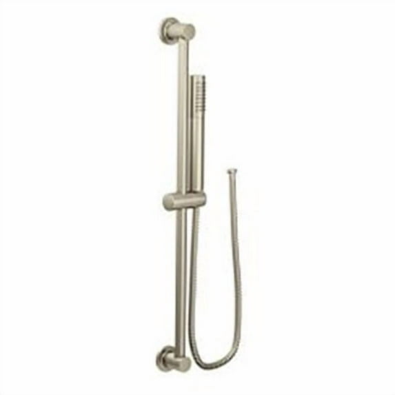 Moen 3887EPBN Modern Eco-Performance Handshower Handheld Shower with 30-Inch Slide Bar and 69-Inch Metal Hose, Brushed Nickel