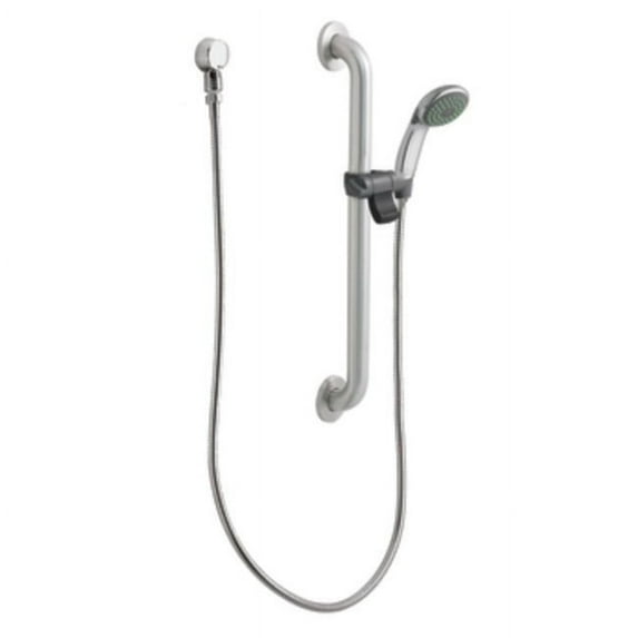 moen 52224gbm15 commercial slide bar/grab bar hand shower system 1.5 gpm, chrome